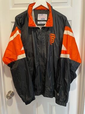 STARTER San Francisco Giants Black & Orange Windbreaker Jacket